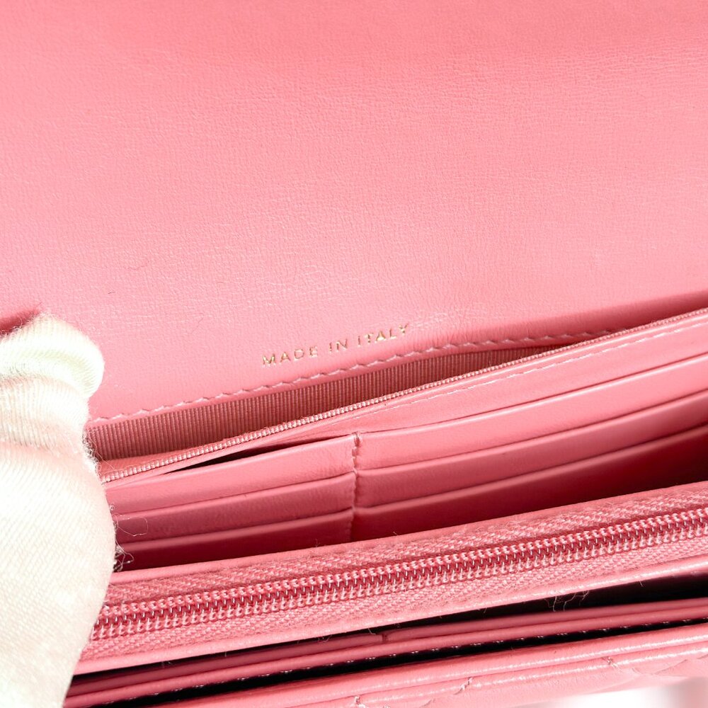 Chanel Classic Flap Wallet Pink Leather - Picture 12 of 16